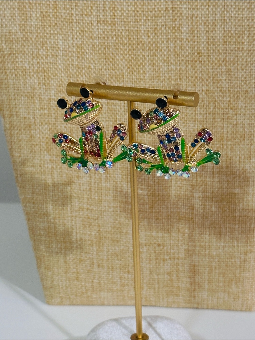 Fashion Jewelry Multicolor Crystal Frog Drop Earrings